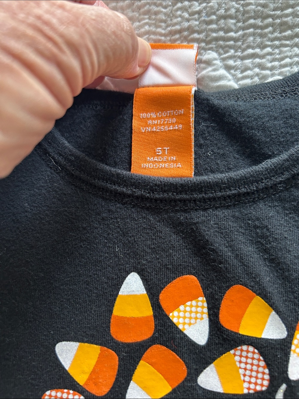 Kids Long-Sleeve Black 'Sweet' Candy Corn Graphic Tee • 5T - Picture 3 of 4